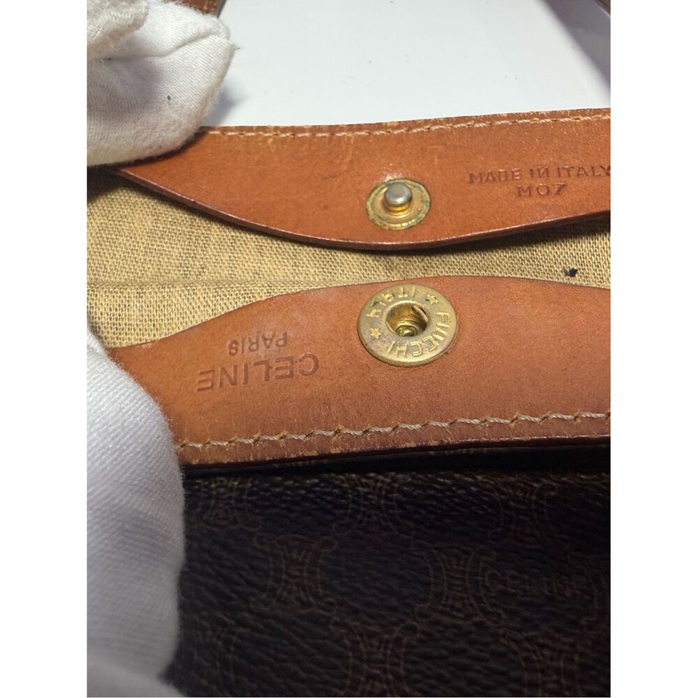 Celine Brown Monogram Tote with Tan Leather Trim - Picture 14 of 16